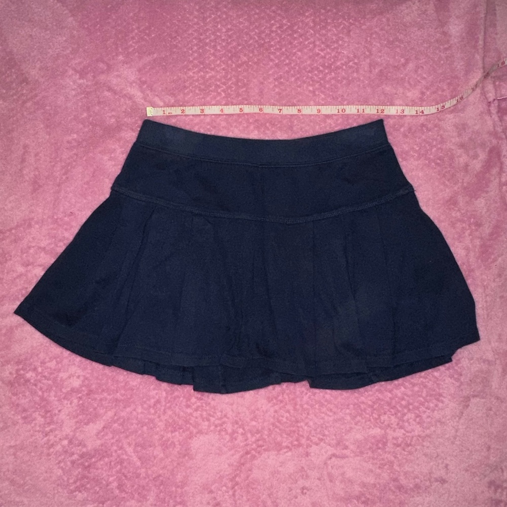 Navy blue pleated mini skirt skort